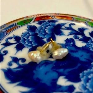 Gold posts with fresh water pearl earrings